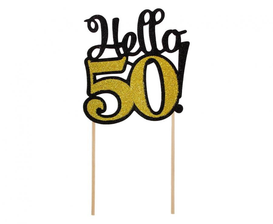 Hello 50 B&C torta dekoráció 19 cm