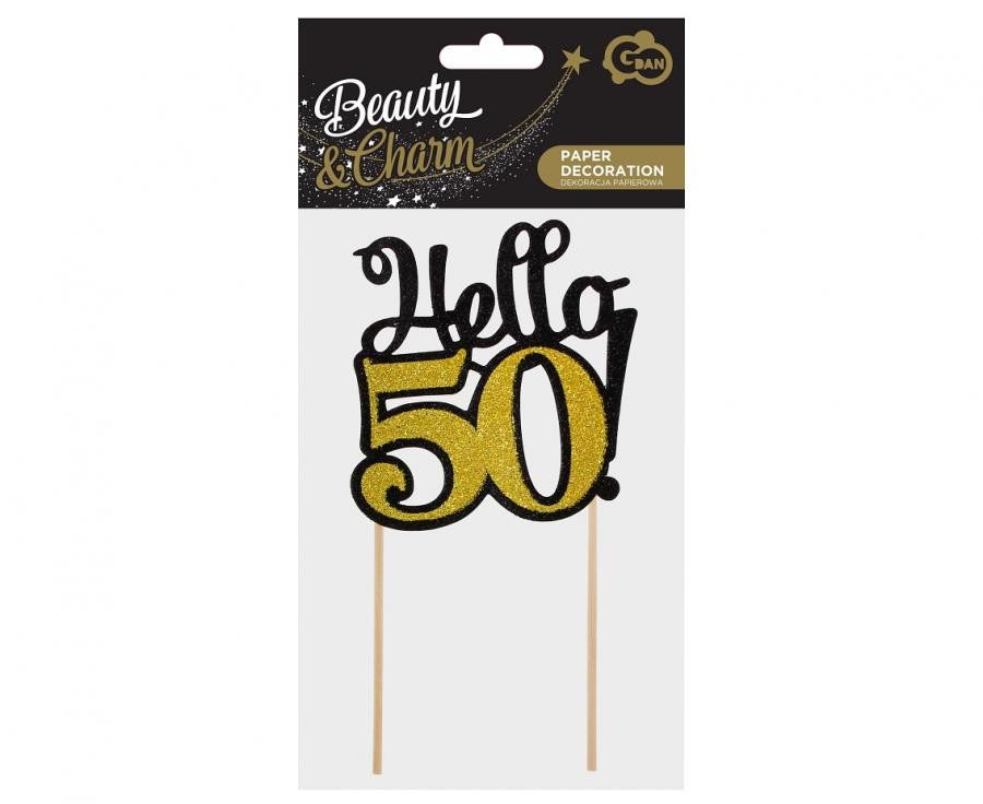 Hello 50 B&C torta dekoráció 19 cm