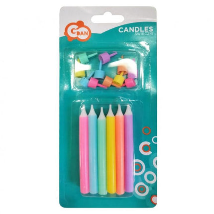 Színes Jumbo Neon tortagyertya, gyertya szett 12 db-os