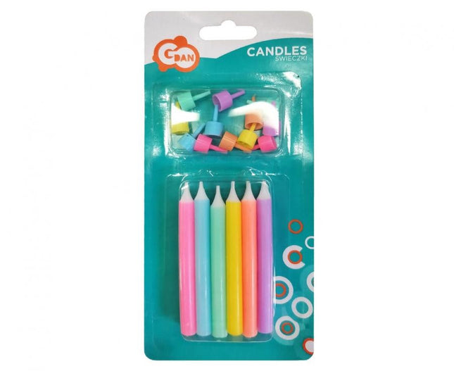 Színes Jumbo Neon tortagyertya, gyertya szett 12 db-os