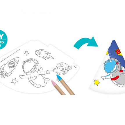 Űr Universe színezhető parti kalap, csákó 6 db-os