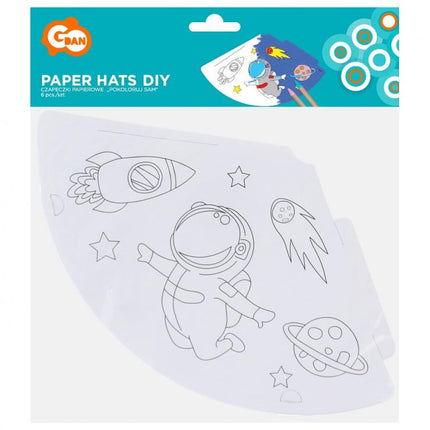 Űr Universe színezhető parti kalap, csákó 6 db-os