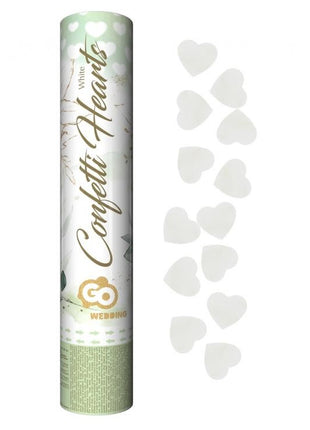 Szív White Hearts konfetti kilövő 30 cm