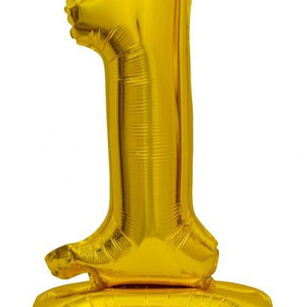 Arany B&C Gold mini 1-es szám fólia lufi talppal 38 cm