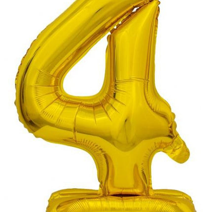 Arany B&C Gold mini 4-es szám fólia lufi talppal 38 cm