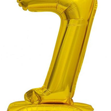 Arany B&C Gold mini 7-es szám fólia lufi talppal 38 cm