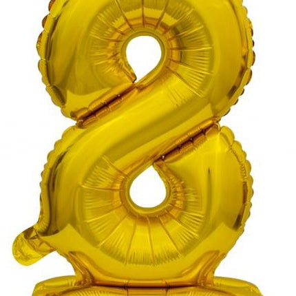 Arany B&C Gold mini 8-as szám fólia lufi talppal 38 cm