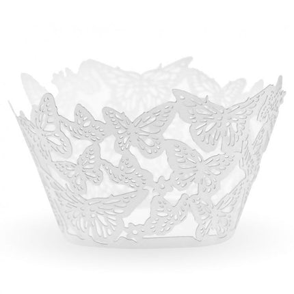 Pillangó White muffin dísz 6 db-os