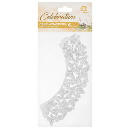 Pillangó White muffin dísz 6 db-os