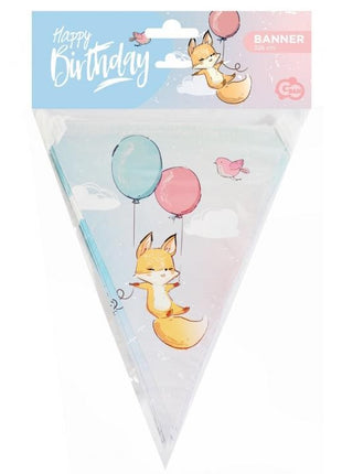 Róka Happy Birthday Fox zászlófüzér 326 cm