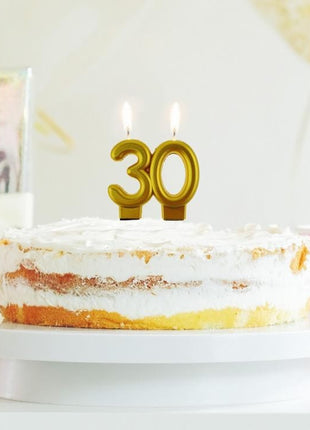 Arany 30-as Gold tortagyertya, számgyertya
