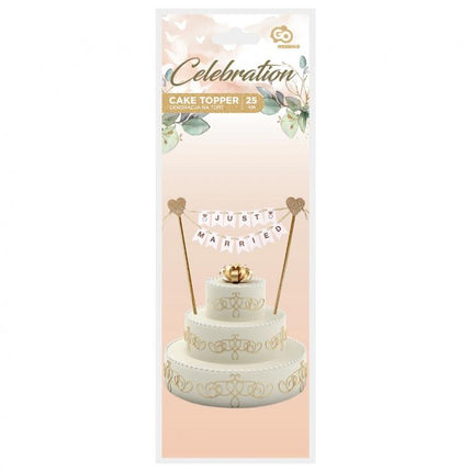 Esküvő Just Married torta dekoráció 25 cm