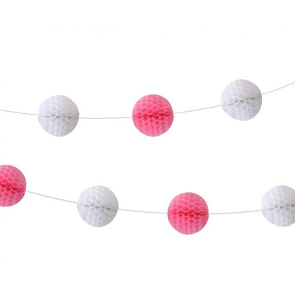 Baby Girl papír pom pom girland 250 cm