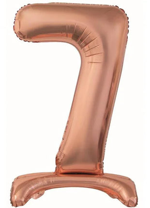 Rose Gold 7-es szám fólia lufi talppal 74 cm