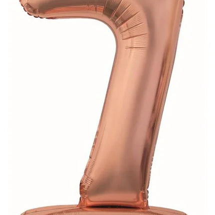 Rose Gold 7-es szám fólia lufi talppal 74 cm
