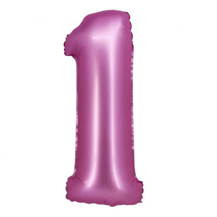 Rózsaszín Satin Pink 1-es szám fólia lufi 76 cm