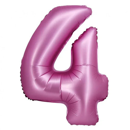 Rózsaszín Satin Pink 4-es szám fólia lufi 76 cm