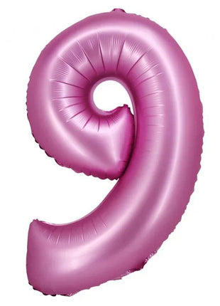 Rózsaszín Satin Pink 9-es szám fólia lufi 76 cm