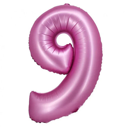 Rózsaszín Satin Pink 9-es szám fólia lufi 76 cm