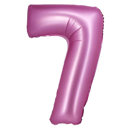 Rózsaszín Satin Pink 7-es szám fólia lufi 76 cm