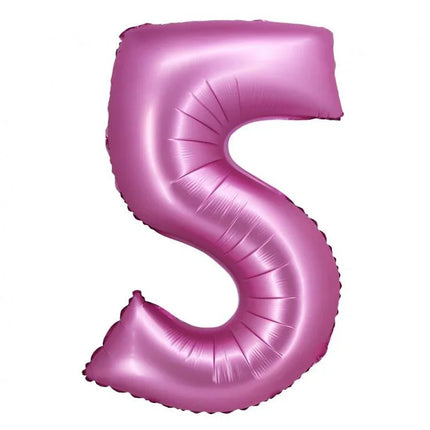 Rózsaszín Satin Pink 5-ös szám fólia lufi 76 cm