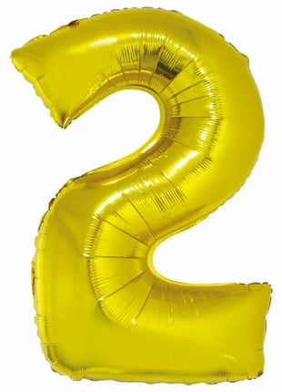 Arany 2-es Gold szám fólia lufi 76 cm
