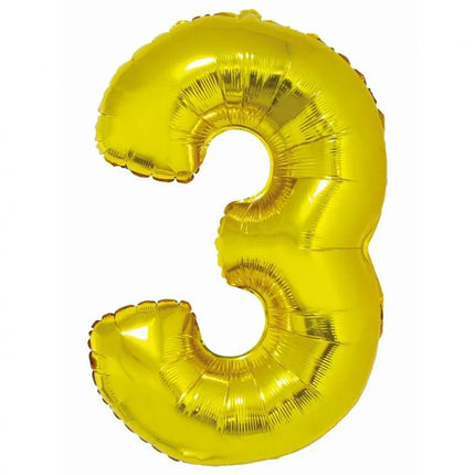 Arany 3-as Gold szám fólia lufi 76 cm