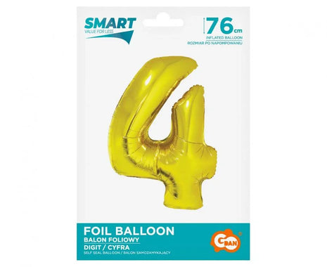 Arany 4-es Gold szám fólia lufi 76 cm