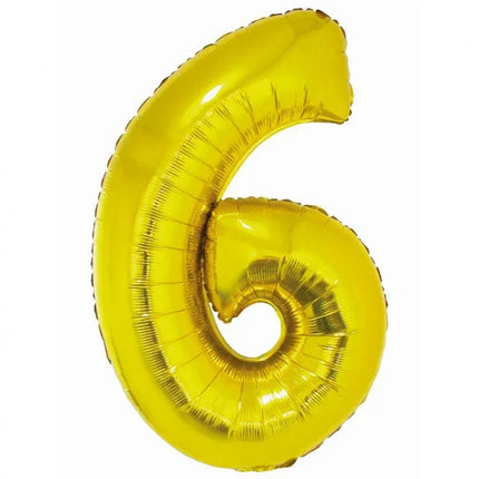Arany 6-os Gold szám fólia lufi 76 cm