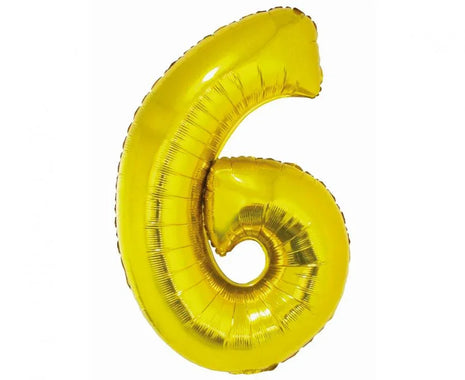 Arany 6-os Gold szám fólia lufi 76 cm