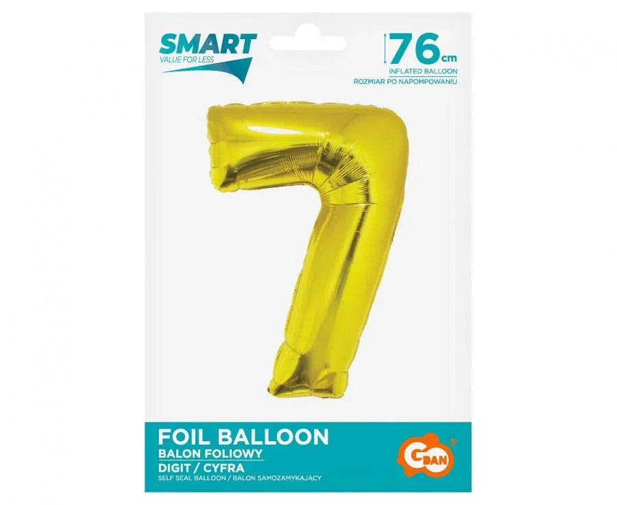 Arany 7-es Gold szám fólia lufi 76 cm