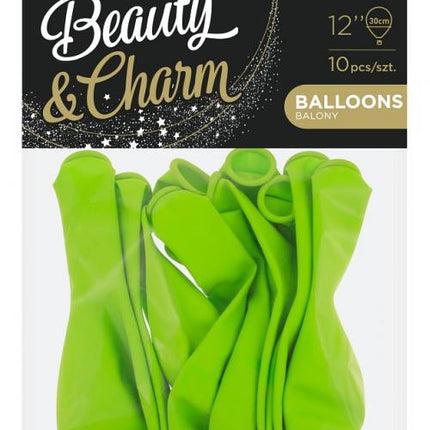 Zöld Pastel Pistachio léggömb, lufi 10 db-os 12 inch (30 cm)