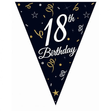 Happy Birthday 18 B&C zászlófüzér 270 cm