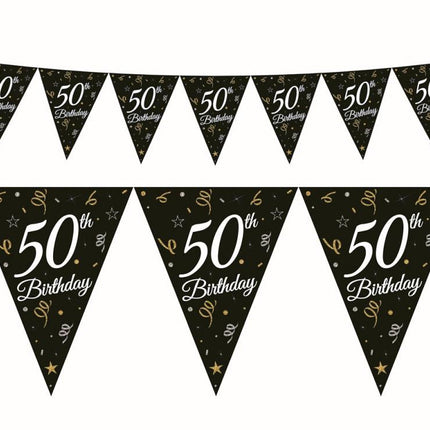 Happy Birthday 50 B&C zászlófüzér 270 cm