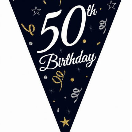 Happy Birthday 50 B&C zászlófüzér 270 cm