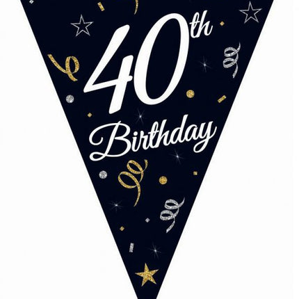 Happy Birthday 40 B&C zászlófüzér 270 cm