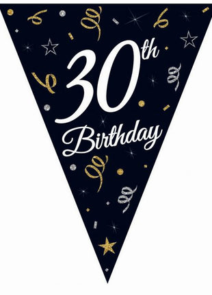 Happy Birthday 30 B&C zászlófüzér 270 cm