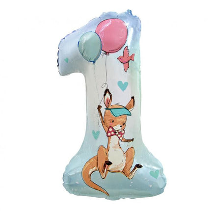 Happy Birthday Kangaroo, Kenguru 1-es szám fólia lufi 77 cm
