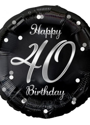 Happy Birthday 40 B&C Silver fólia lufi 36 cm