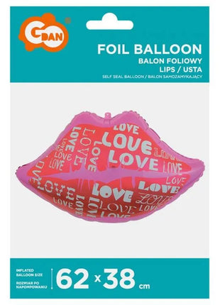 Szerelem Lips fólia lufi 62 cm