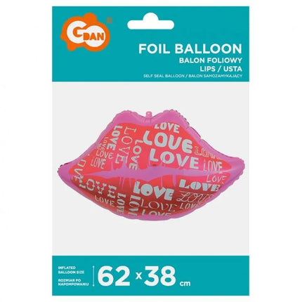 Szerelem Lips fólia lufi 62 cm