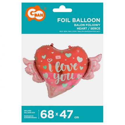 I love You Wings fólia lufi 68 cm