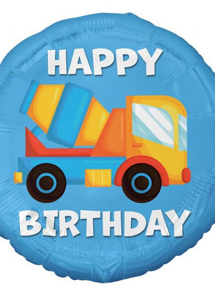 Betonkeverő Happy Birthday Concrete Mixer fólia lufi 36 cm