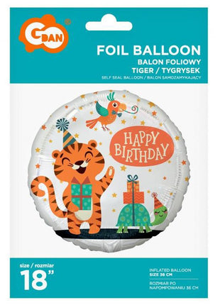 Tigris Happy Birthday Tiger fólia lufi 36 cm