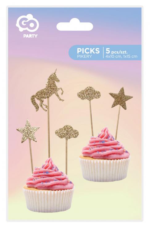 Unikornis Star csillámos torta dekoráció szett 5 db-os
