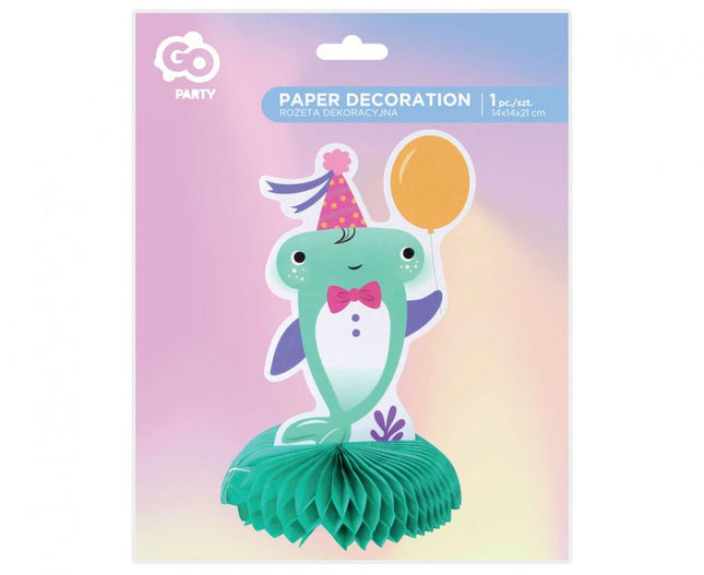 Cápa Party asztali dekoráció 21 cm