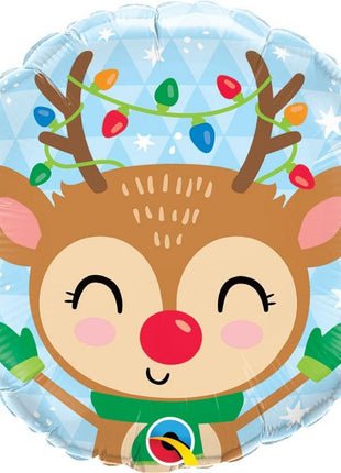 Rénszarvas Reindeer Karácsonyi fólia lufi 46 cm