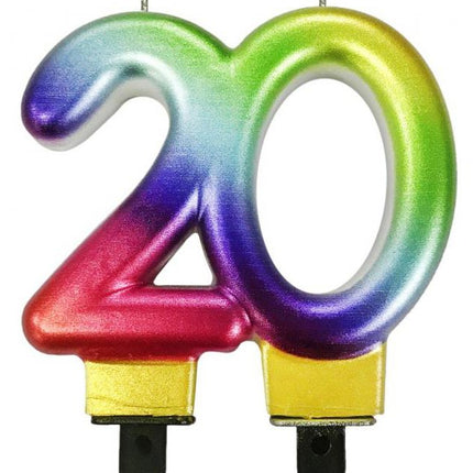 Színes 20-as Galaxy tortagyertya, számgyertya