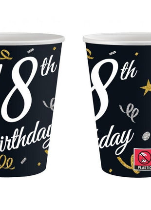 Happy Birthday 18 B&C papír pohár 6 db-os 200 ml