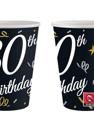 Happy Birthday 30 B&C papír pohár 6 db-os 200 ml